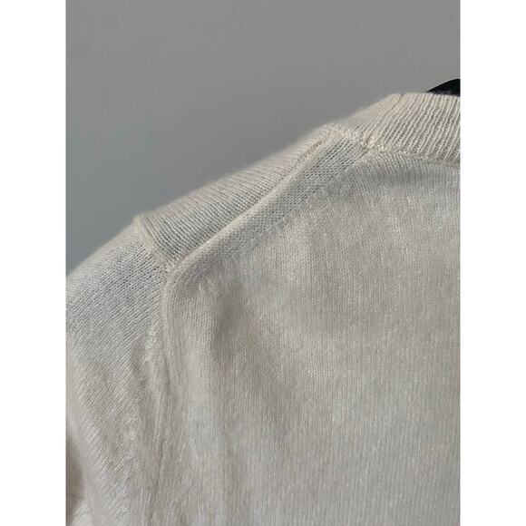 Quince Sweater Mongolian Cashmere Tee Shirt Short Sleeve Crew Neck Cream Size Sm - Picture 5 of 12